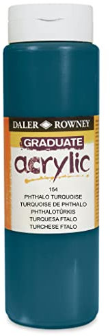 Daler Rowney Graduate - Pintura acrílica (bote de 500 ml), color turquesa ftalo