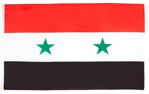 AZ FLAG - Flagge Syrien - 90x60 cm - Syrische Fahne 100% Polyester mit Messing-Ösen - 50g