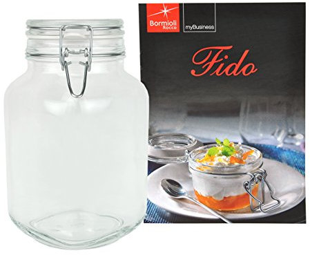 Einmachglas Bügelverschluss Original Fido 3,0L incl. Bormioli Rezeptheft
