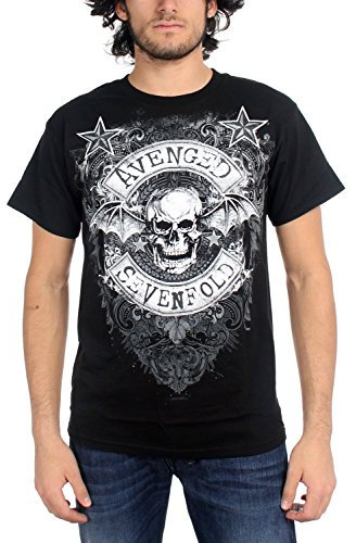 Avenged Sevenfold Herren T-Shirt Stars Flourish, Schwarz (Black), XXL