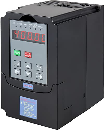 VEVOR Frequenza Diver Inverter Professionale, 1.5 KW 220 V 2HP Trasformatore VFD Inverter, nero
