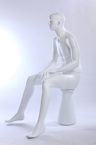 Eurohandisplay schöne abstrakte weiß Matt lackierte Schaufensterpuppe Schaufensterfigure (QT10-6 sitzend männlich)