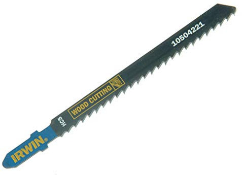Irwin T101B Stichsägeblatt 100 mm 10 TPI, 5 Stück Seitenschliff für Holz, T-Schaft, 10504219