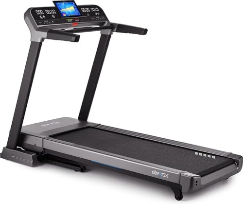 Gymtek XT950 Elektrisches Laufband, 3.0 HP Motor, 22 km/h, Automatische Neigungsregelung 15%, Amortisierungssystem, Bluetooth, FitShow App, Faltbar, 160 kg Maximalgewicht, 12 Programme