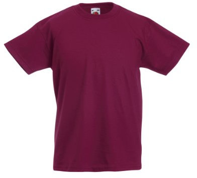 Fruit of the Loom Jungen T-Shirt, Rouge - Bordeaux, 5 Jahre