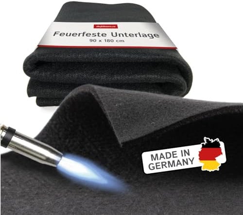 The Felt Store Feuerfeste Unterlage 180 x 90 cm, hitzebeständige Unterlage für Handwerker, Brandschutzmatte, 5 mm stark – Ideal als Grill-Unterlage, Lötmatte, Kaminvorleger, Wärmeschutz bis 982°C