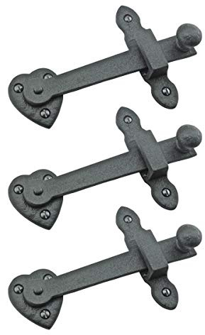 3 Gate Latch Heavy Black Wrought Iron Set 4 X 6-3/8 | Renovator's Supply