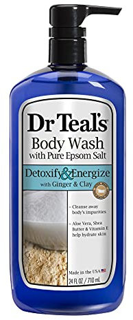 Dr Teal's Pure Epsom Salt Body Wash Detoxify & Energize with Ginger & Clay 710 ml
