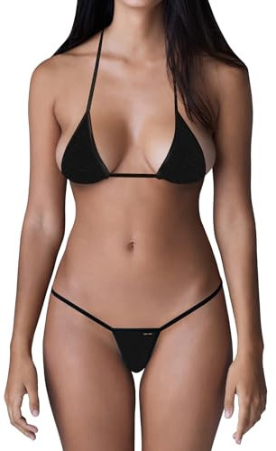 Sohimary 204 Femme 1 Mini String Bikini XS S M 34 36 38 40 Noir