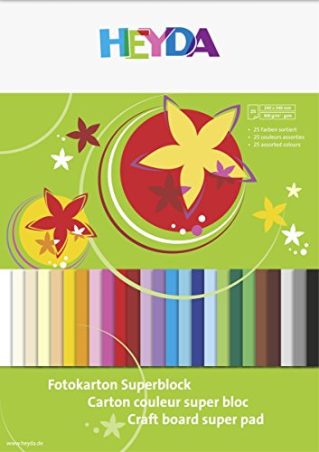 Fotokarton Superblock 25 Blatt 24x34cm, 25 Farben Sortiert, 300g/m²
