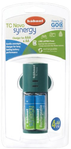 Hahnel TC Novo Synergy AA & AAA Battery Charger with 4x AA Synargy 2100 mAh Rechargeable Batteries