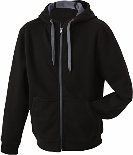 Sportliche Kapuzenjacke mit Fleecefutter - für Herren Farbe black/carbon Größe XXXL