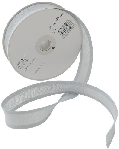 Inastri 25/5/5 mm Baumwollschrägband, hellgrau