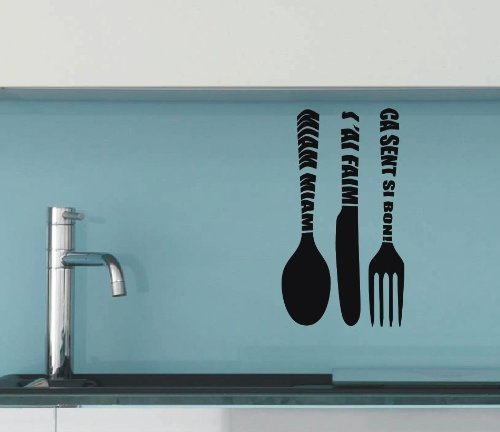 Decooo Wandsticker Besteck schwarz