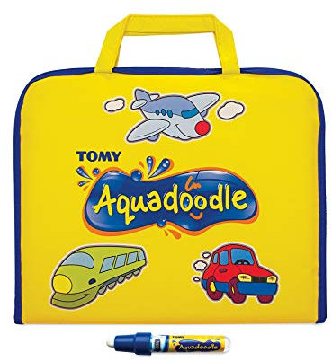 TOMY Aquadoodle - Valisette de Dessin Aquadoodle Jaune T72369, Malette Dessin à Eau Sans Taches, Dessin Enfant Format Voyage, Coloriage Magique Convient aux Enfants 18mois+