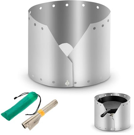 Lixada ultra titan extérieur camping cuisinière wind shield parasol coupe plate