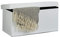 Relaxdays Faltbare Sitzbank 38 x 76 x 38 cm HxBxT, 2-Sitzer m. Stauraum, Kunstleder Sitzhocker 300 kg belastbar, weiß