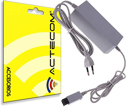 actecom Chargeur de manette Wii U Blanc 5V DC, Type E 2pin ou Type F 2pin, 1 Port, 1 Unité, Compatible avec Gamepad Wii U