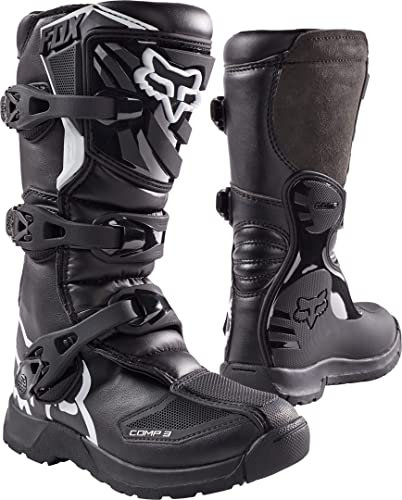 FOX RACING 3Y, Stivali da Motocicletta Unisex-Adulto, Nero, 32.5 EU
