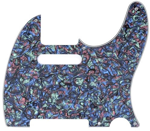 Musiclily 8 Löcher Tele Pickguard Gitarre Schlagbrett für Fender American/Mexican Standard Telecaster Modern Style E-Gitarre,4 lagig Abalone Shell