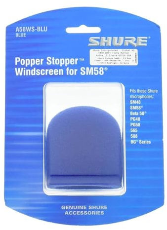 Shure A58Ws - Blk Pare - Brise en Mousse pour Tous les Microphones Ball Bleu