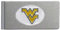 Siskiyou NCAA Sports Herren Geldklammer West Virginia Mountaineers, gebürstetes Metall, Einheitsgröße, Team-Farbe