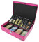 HMF 10015-15 Geldkassette abschließbar mit Münzzählbrett | 30 x 24 x 9 cm | Pink
