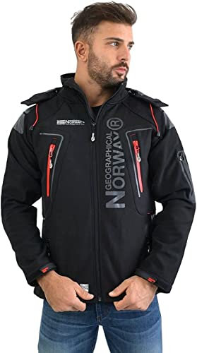 Geographical Norway TECHNO BELL BLACK Homme softshell Souple Fonctionnel Veste d'extérieur Hydrofuge (XL)