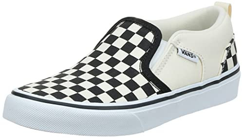 Vans Asher, Scarpe da ginnastica Unisex - Bambini e ragazzi, Checkers Black Natural, 38.5 EU