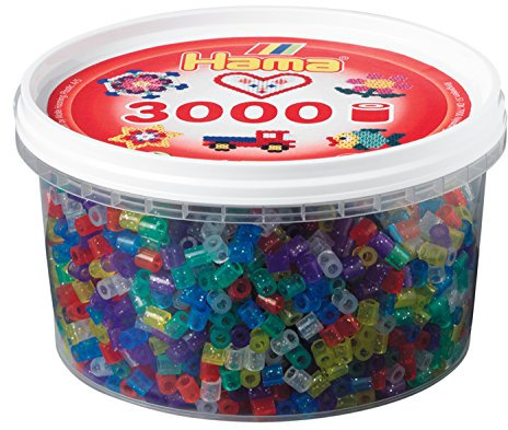 Hama 210-54 - Bügelperlen, ca. 3000 Perlen in der Dose, Glittermix