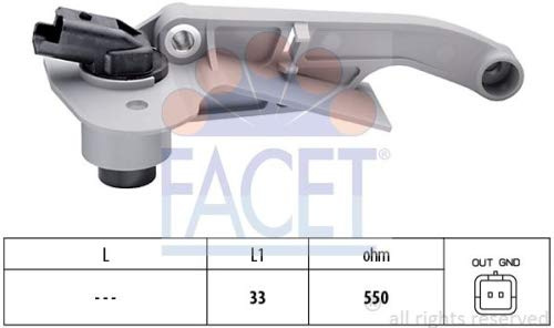 FACET Kurbelwellensensor 9.0176 Kompatibel mit PEUGEOT 106 II Schrägheck 1A, 1C 306 Schrägheck 7A, 7C, N3, N5 306 Cabriolet 7D, N3, N5 306 Break 7E, N3, N5, CITROËN SAXO S0, S1