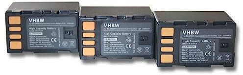 vhbw 3x batteria compatibile con JVC GZ-HD40ex, GZ-HD320, GZ-HD320BEU, GZ-HD40 videocamera camcorder (2100mAh, 7,2V, Li-Ion) con infochip
