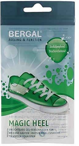 BERGAL Magic Heel - die unsichtbaren Gel Fersenkissen für weiches Laufen (M (36-40), Transparent)