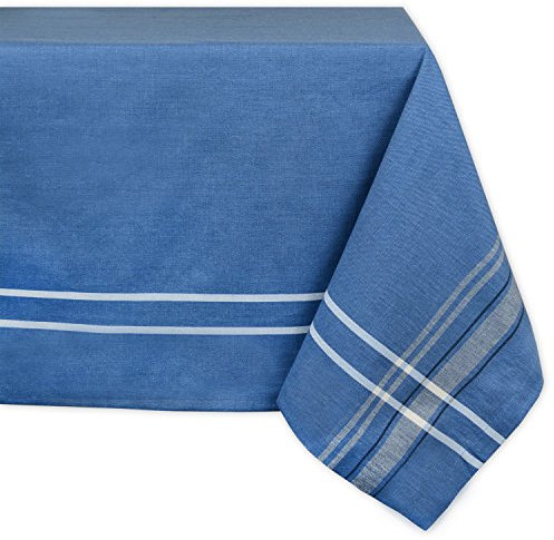 DII Französische Streifen Tischkollektion – Tischwäsche im Landhausstil für den Esstisch, 152,4 x 304,8 cm, Blau Chambray