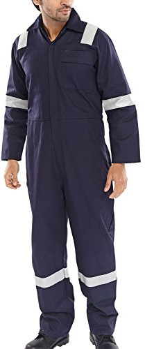 Designer Overall, schwer entflammbar, nordisches Muster, marineblau, 60