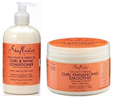 Shea Moisture Coconut and Hibiscus Combination Pack - 13 oz. Curl & Shine Conditioner & 12 oz. Curl Enhancing Smoothie by Shea Moisture