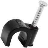 Powerlinkplus 7 Mm Round Black Cable Clips . Aerial Coaxial Coax Satellite Cable. Pack Of 100
