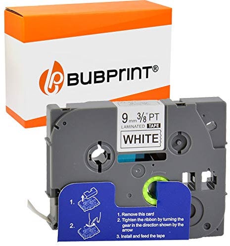 Bubprint TZE-221 kompatibel als Ersatz für Brother P-touch Bänder 9mm TZE221 TZE 221 für P-Touch 1280 2430PC 2730VP 3600 9500PC 9700PC D400VP D600VP H100LB H105 P700 Schwarz auf Wieß