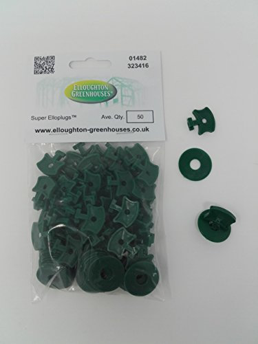 Super Elloplugs™ - 50 Greenhouse Shading and Insulation Twist Clips to hold bubble wrap and shading inside Aluminium Greenhouse Glazing bars