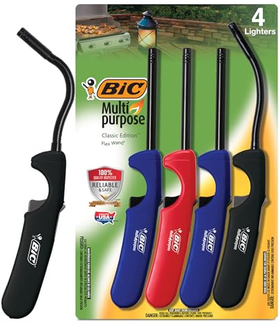 BIC Multi-purpose Lighters, Long-Lasting Flame for Home and Outdoor Use, Classic Collection, 4-Pack (Colors May Vary)