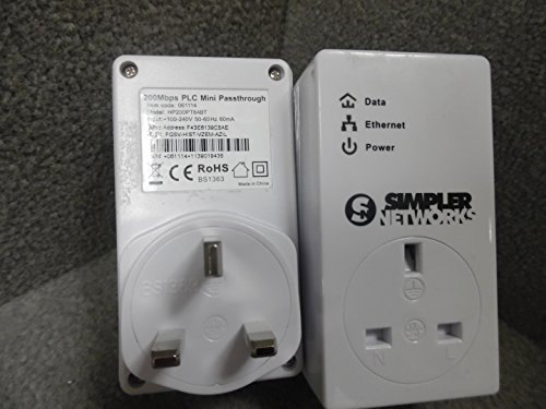 Simple Networks Home Networking Ethernet Adapter Twin Pack 200MBP HP200PT64BT2