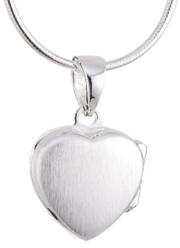Vinani Herz Medaillon aus 925 Sterling Silber mit Schlangenkette AHK-S | Herz-Medaillon zum Öffnen mit Schlangenkette aus Italien, nickelfrei, antiallergisch und anlaufgeschützt.