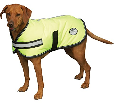WeatherBeeta ComFiTec Reflective Parka 300D Dog Coat, Yellow, 35cm