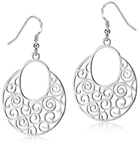 MATERIA Runde Ohrhänger Damen Ornamente orientalisch - große Ohrringe 925 Silber Ohrschmuck mit Geschenk-Box SO-60