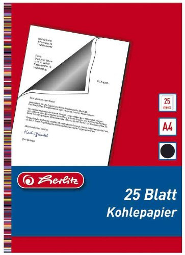 Herlitz Spiralblock, 25ÂBlatt Papier Carbon für Schreibmaschine A4Âschwarz
