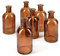 Serene Spaces Living Bud Vases, Apothecary Jars, Decorative Glass Bottles, Centerpiece for Wedding Reception, Mini Flower Vases, Small Medicine Bottles for Home Decor (Amber, Set of 6)