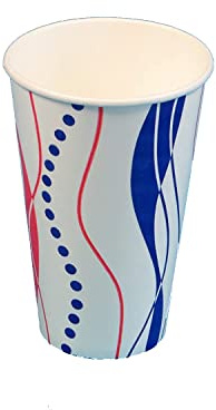Pro DP 1000 Pappbecher Papptrinkbecher Trinkbecher Shakebecher Kaltgetränkebecher Ausschankbecher Papier 0,5l 500ml rot weiß blau mit Eichstrich Ø90mm Made in Germany
