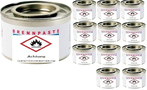 Brennpaste Set - 2,5 bis 3 h Brenndauer - 12 Dosen Notvorrat