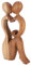 GURU SHOP Holzfigur, Statue, Deko Objekt Feng Shui 30 cm - Liebe/Hellbraun, Dekoobjekte