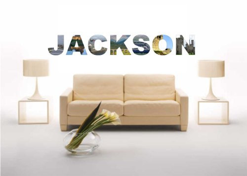 INDIGOS UG - WANDTATTOO - Wandsticker - Wandaufkleber - Aufkleber - Stadt Name Jackson mit einigen Sehenswürdigkeiten 100 cm